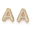 Brass Micro Pave Cubic Zirconia Pendants KK-N254-06G-A-1