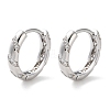 Brass Micro Pave Clear Cubic Zirconia Hoop Earrings EJEW-C121-01P-1