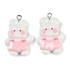 Rabbit Resin Pendants RESI-U004-02B-1