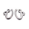 Gunmetal Plated Alloy Letter Pendants LS-PALLOY-P097-03-U-1