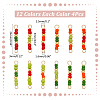 48Pcs 12 Colors Glass Seed Beads & Brass Rondelle Beaded Connector Charms PALLOY-WR00011-2