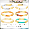 ANATTASOUL 6Pcs 6 Colors Acrylic Curved Tube Beaded Stretch Braceles Set for Women BJEW-AN0001-53-7