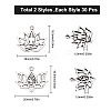 SUNNYCLUE 60Pcs 2 Style Tibetan Style Alloy Yoga Theme Pendants TIBE-SC0001-41-2