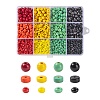 240Pcs Round & Flat Round Synthetic Turquoise Beads and 4 Styles Glass Seed Beads DIY-LS0003-09-1