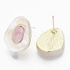 Golden Plated Alloy Enamel Stud Earrings X-EJEW-N009-06B-2