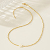 Real 18K Gold Plated 2mm Round Brass Beaded Necklaces HJ8238-4-1