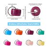 80Pcs 8 Color Natural White Jade Dyed Flat Round Charms PALLOY-FH00059-2