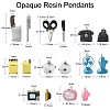 40Pcs 8 Styles Opaque Resin Pendants RESI-CJ0003-51-2