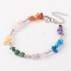 Trendy Natural & Synthetic Gemstone Beaded Anklets AJEW-AN00113-2