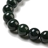 8.5mm Round Natural Moss Agate Beaded Stretch Bracelets BJEW-C074-01P-4