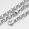 Tarnish Resistant 304 Stainless Steel Cross Rolo Chain Jewelry Sets SJEW-A077-01P-1