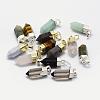 Natural Gemstone Pointed Pendants G-G720-10-1