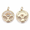 Brass Micro Pave Clear Cubic Zirconia Pendants KK-S356-226G-NF-2