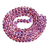 Baking Painted Transparent Glass Bead Strands DGLA-R053-02G-2