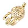 Brass Micro Pave Clear Cubic Zirconia Pendants KK-C263-26B-G-2