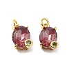 Oval Brass Micro Pave Cubic Zirconia Pendants KK-L237-020G-02-1