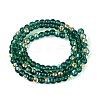 Electroplate Transparent Glass Beads Strands EGLA-Q132-4MM-A07-2