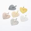 Brass Plated Natural Leaf Pendants KK-G321-E-1