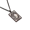 304 Stainless Steel Curb Chain Rectangle with Constellation Pendant Necklaces PW-WG0F5D0-36-1