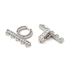 Rack Plating Brass Micro Pave Clear Cubic Zirconia Fold Over Clasps KK-H447-17P-3