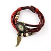 Leather Alloy Watch Bracelets WACH-J002-M-2