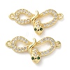 Rack Plating Brass Micro Pave Cubic Zirconia Infinity Snake Connector Charms KK-C084-10B-G-1