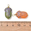 Baking Paint & Golden Metal Enlaced Glass Pendants GL-CBA010C-13G-3