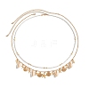 Summer Beach CCB & Faux Shell Tassel Glass Seed Beaded Double Layer Waist Chains WG83327-02-4