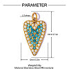 304 Stainless Steel with Rhinestone Pendants RB-A26-06-02-34G-02-2