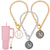 Flat Round with Letter Alloy Enamel Wine Glass Charms AJEW-AB00184-14-1