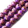 Dyed Natural Magnesite Beads Strands G-L617-D01-8mm-03-2
