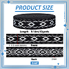 10Yards Ethnic Style Rhombus Polyester Ribbon SRIB-FG0001-35A-2
