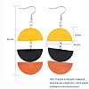Semicircle Wood Dangle Earrings X-EJEW-JE03892-3