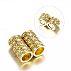 Alloy Rhinestone Magnetic Clasps with Glue-in Ends RB-C1613-8x14mm-01G-1