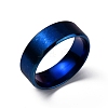 Titanium Steel Wide Band Finger Rings for Women Men RJEW-WH0009-13F-BU-1