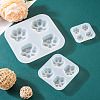  3Pcs 3 Style Paw Print Shape DIY Silicone Molds DIY-TA0005-22-14