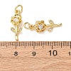 Brass Micro Pave Clear Cubic Zirconia Pendants CU-E003-10G-B-3