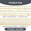 12Pcs 2 Styles Alloy Chains MRMJ-DC0001-10G-2