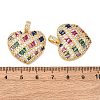 Brass Micro Pave Cubic Zirconia Pendants KK-K408-74G-3
