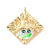 Brass Micro Pave Cubic Zirconia Enamel Pendants KK-L250-08G-10-1