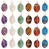 HOBBIESAY 4 Sets 2 Styles Natural Mixed Gemstone Pendants G-HY0001-61-1