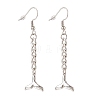 Curb Chains with Charm Long Dangle Earrings EJEW-JE04963-3