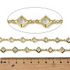 Brass Glass Rhombus Link Chains CHC-R001-05G-04-3