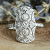 Retro Brass & Cubic Zirconia Finger Rings FS-WGF6FC6-01-1