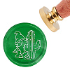 Brass Wax Seal Stamp with Handle AJEW-WH0184-0382-1