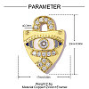 Brass Micro Pave Clear Cubic Zirconia Pendants CU-OY001-68G-2