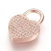 Brass Micro Pave Cubic Zirconia Pendants ZIRC-F062-04RG-1