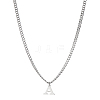 1Pc 304 Stainless Steel Letter Pendant Necklaces NJEW-LP0001-33A-P-1