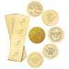 30 Sheets 6 Style Plant & Animal Theme Plastic Self Adhesive Gold Foil Embossed Stickers DIY-CP0006-31-1