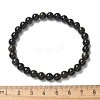 Natural Golden Sheen Obsidian Bead Stretch Bracelets X-BJEW-K212-A-020-4